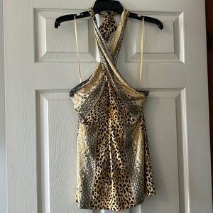 Cache halter top w padded cups. Size L